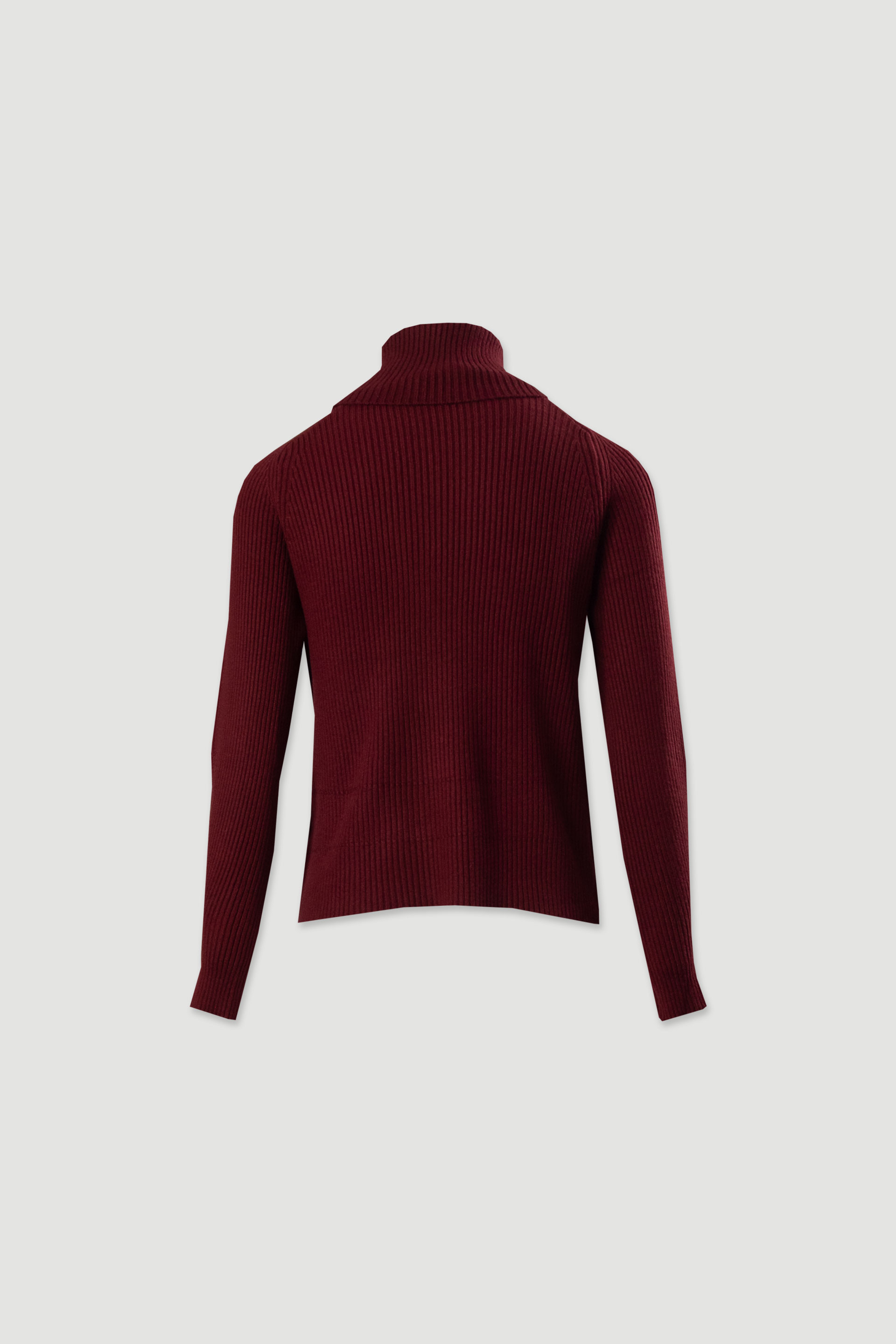Ribbed knit sweater with high neck