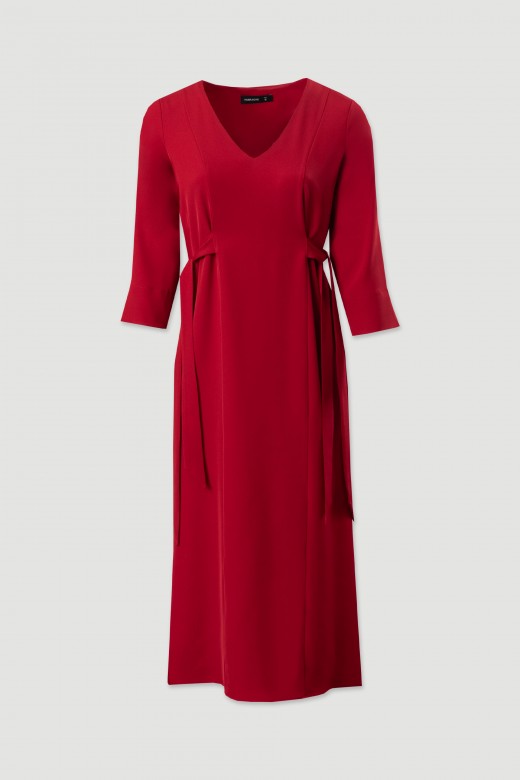 Flowy midi dress with side ties Flowy midi dress with side ties