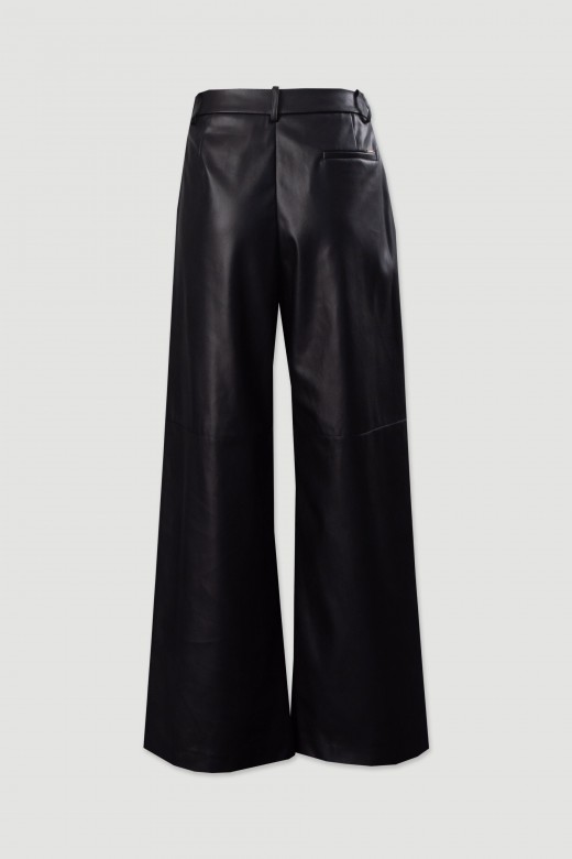 Pantaln wide leg efecto piel