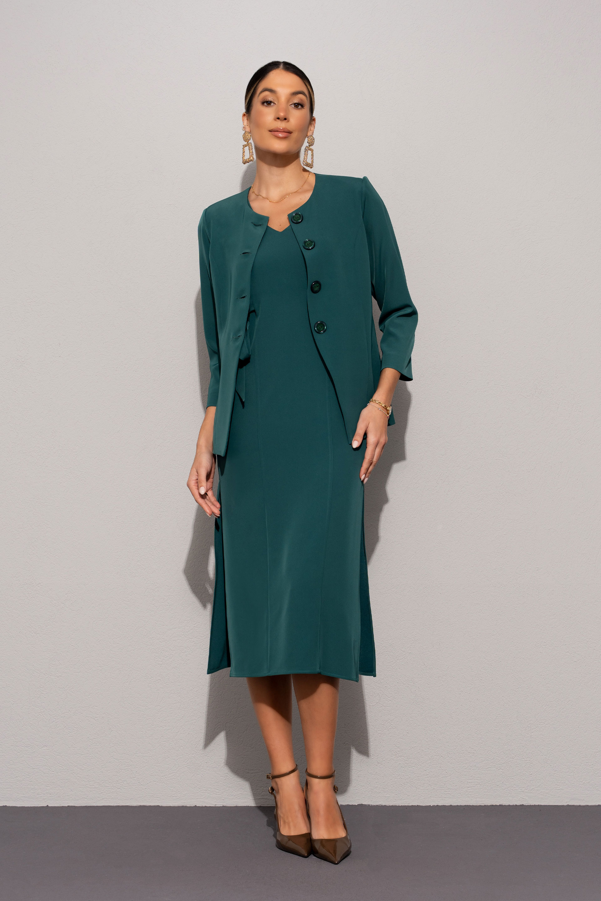 Flowy midi dress with side ties