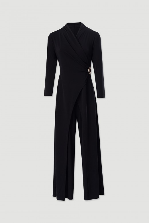 Wrap jumpsuit with gold detail Wrap jumpsuit with gold detail