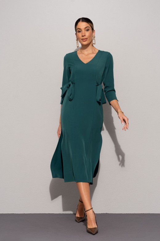 Flowy midi dress with side ties Flowy midi dress with side ties