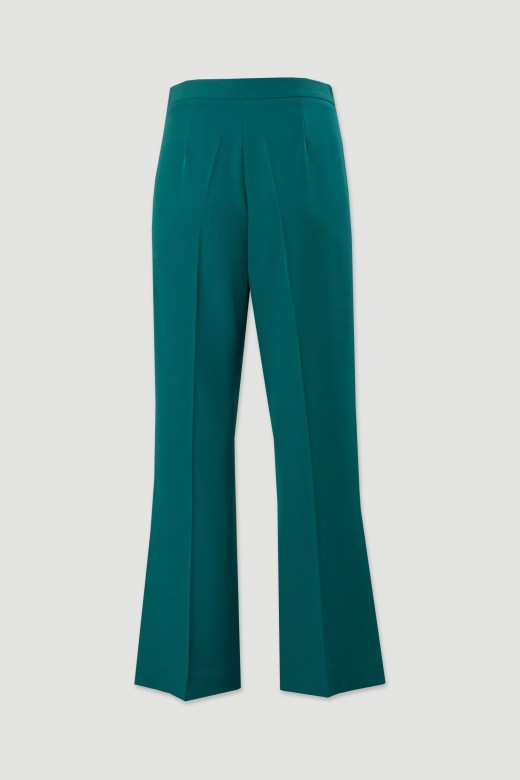 Classic flare trousers with overlapping slit detail
