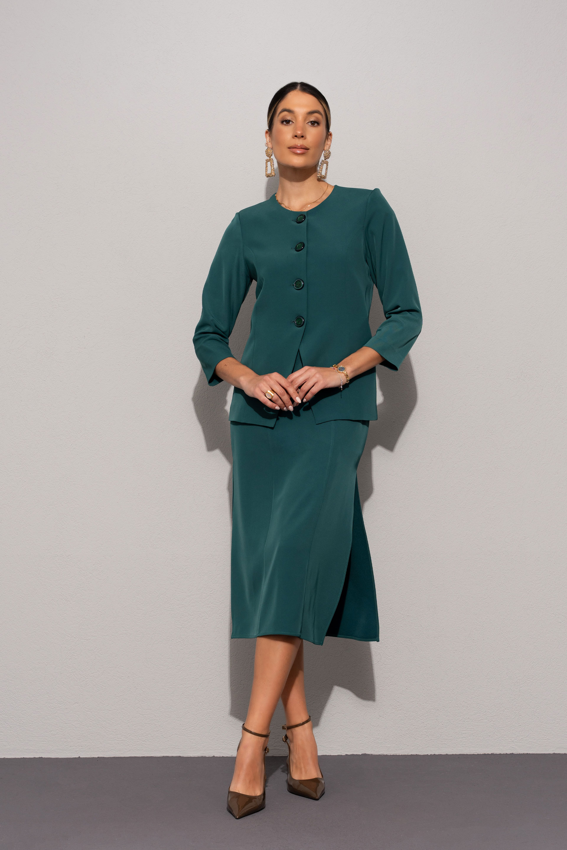 Veste classique avec boutons en velours