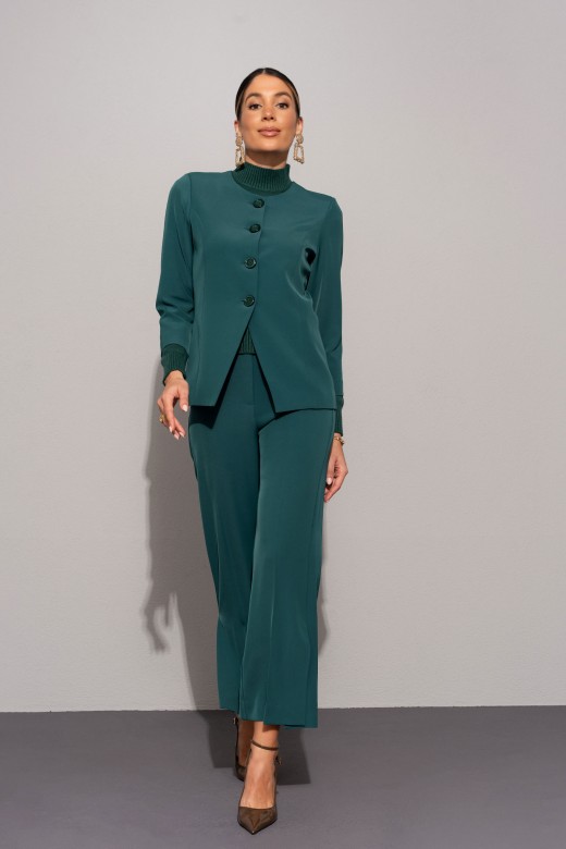 Classic flare trousers with overlapping slit detail