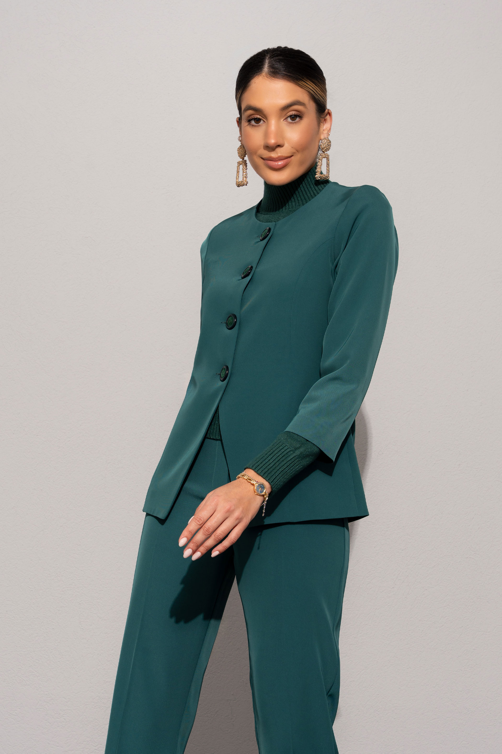 Veste classique avec boutons en velours