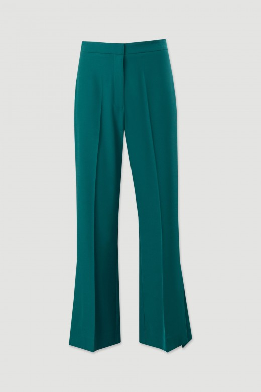 Classic flare trousers with overlapping slit detail