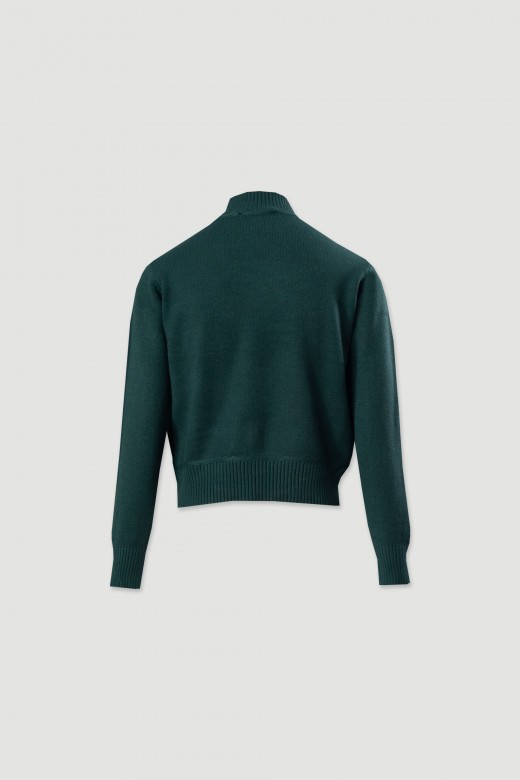 Jersey de punto con cuello alto acanalado Jersey de punto con cuello alto acanalado