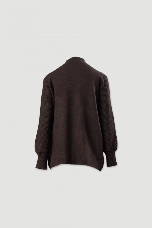 Knit tunic with ribbed sleeves Knit tunic with ribbed sleeves