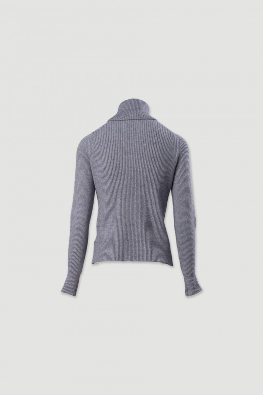 Ribbed knit sweater with high neck Ribbed knit sweater with high neck