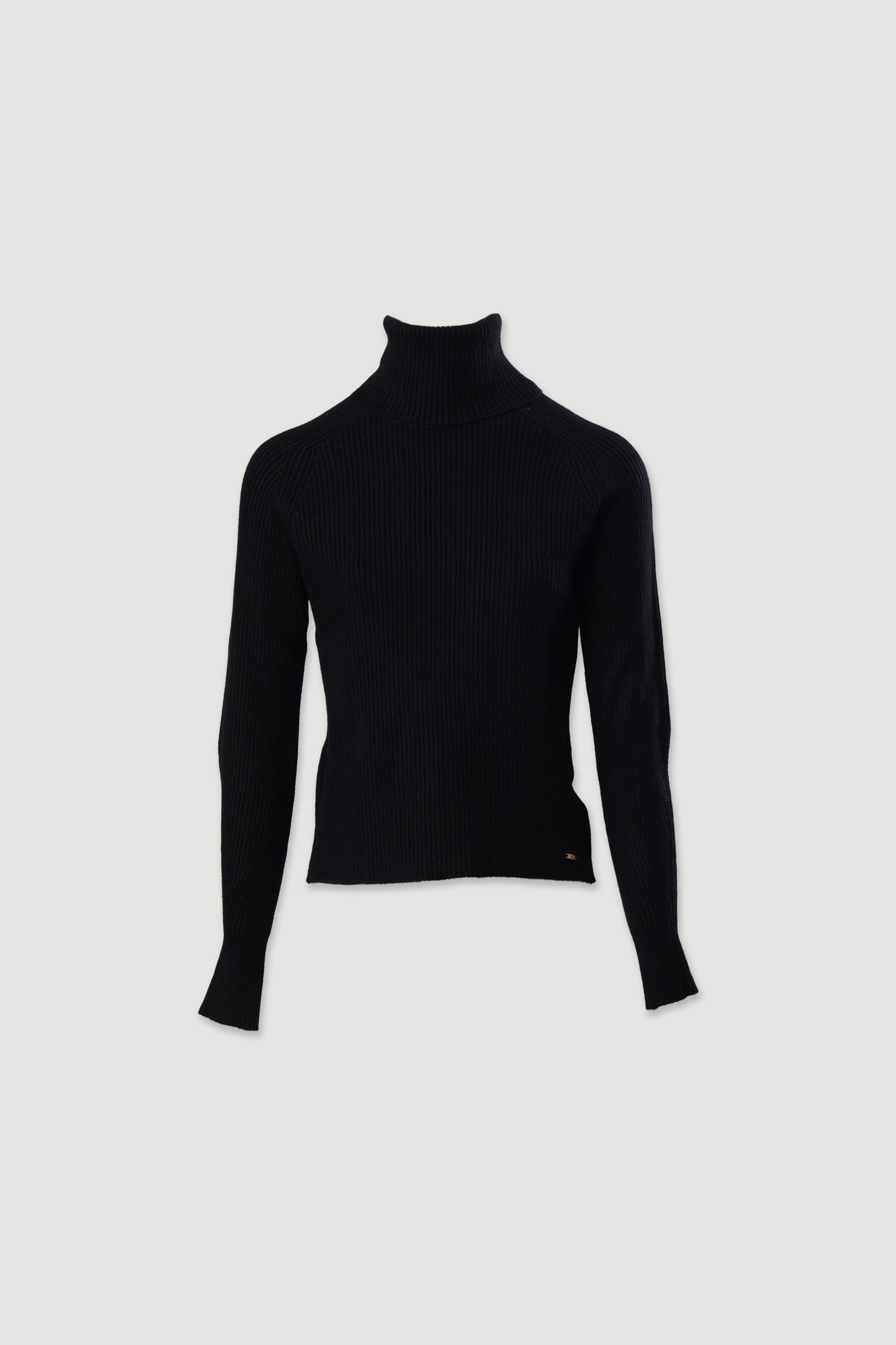 Ribbed knit sweater with high neck