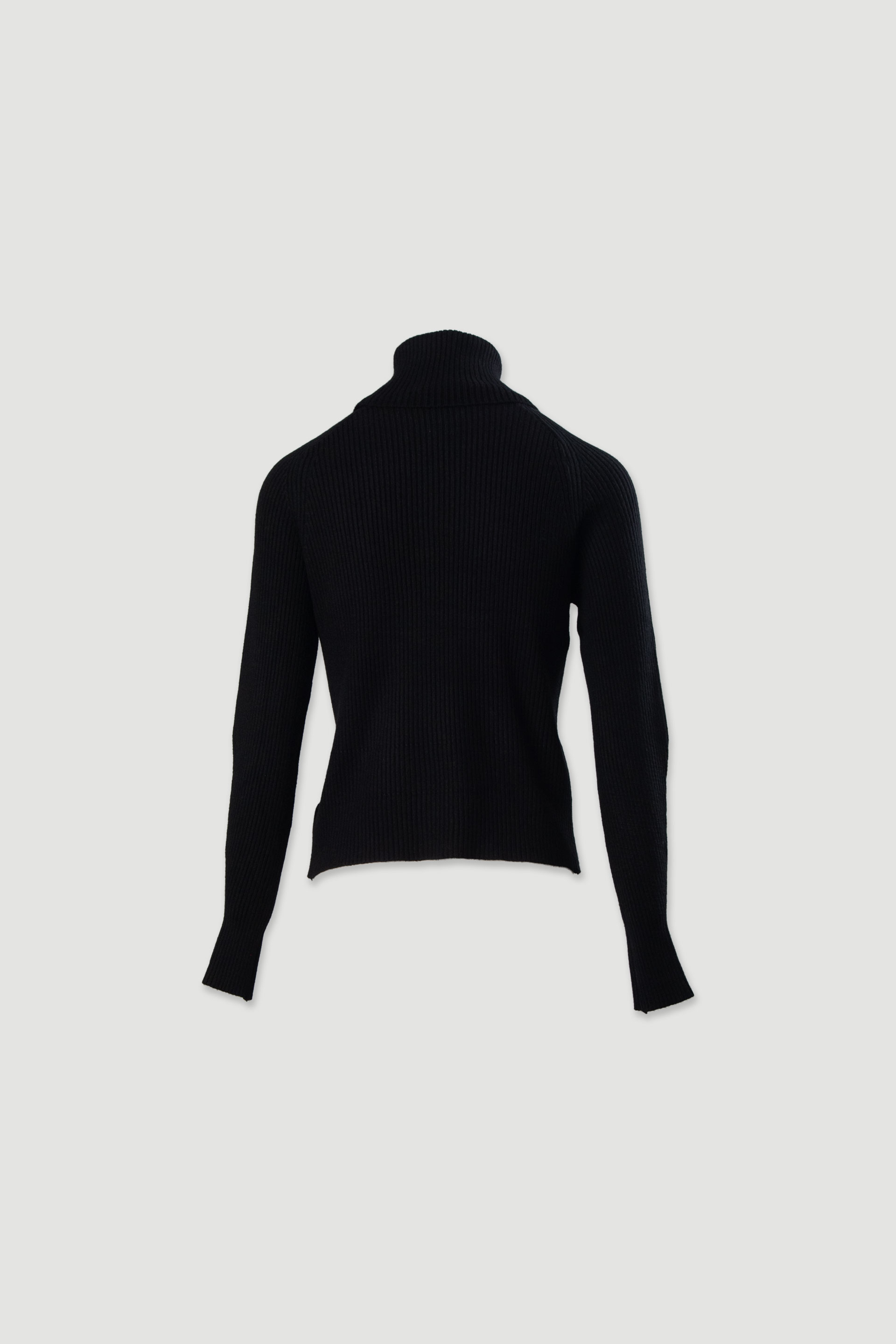 Ribbed knit sweater with high neck