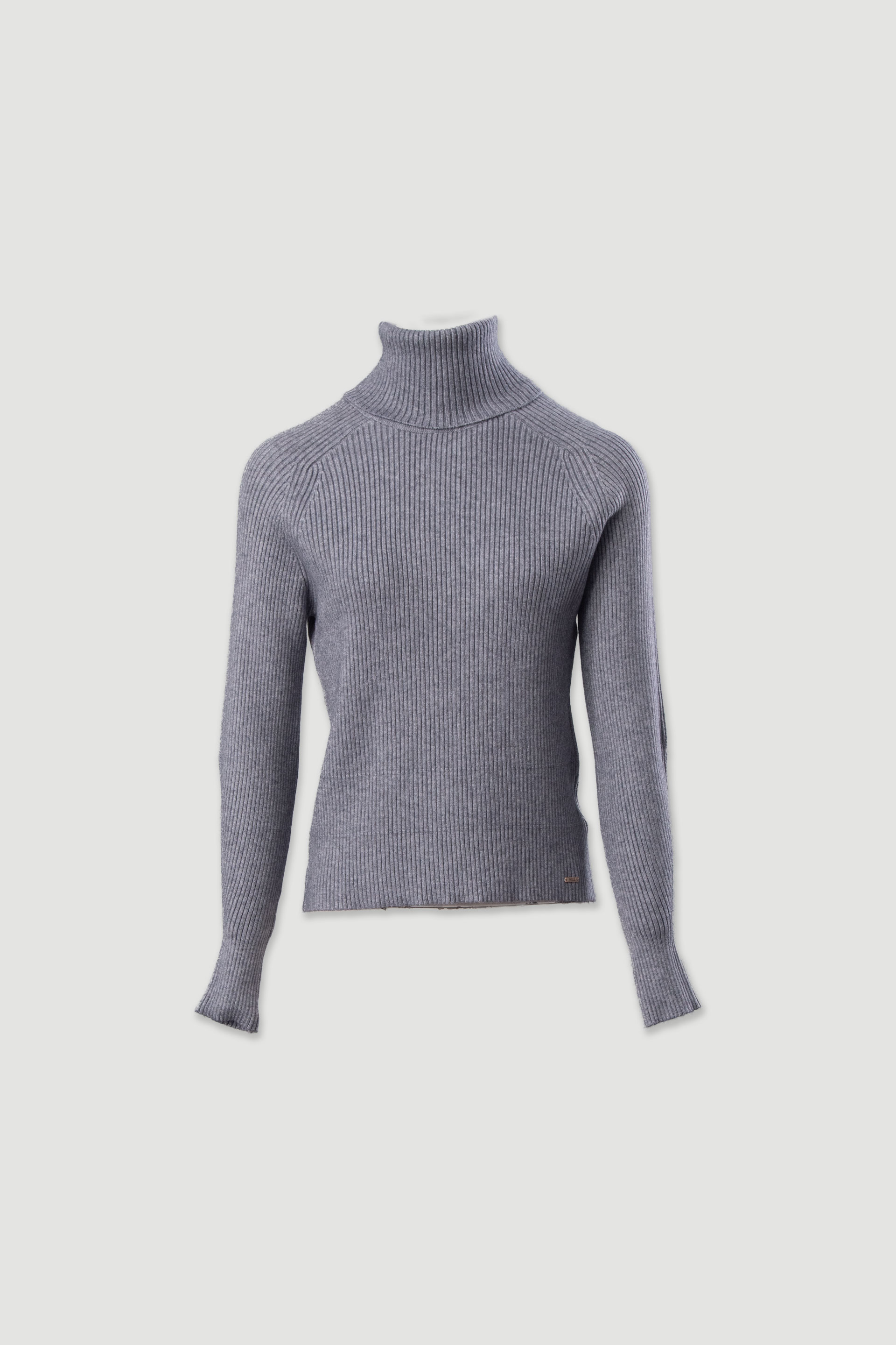 Ribbed knit sweater with high neck