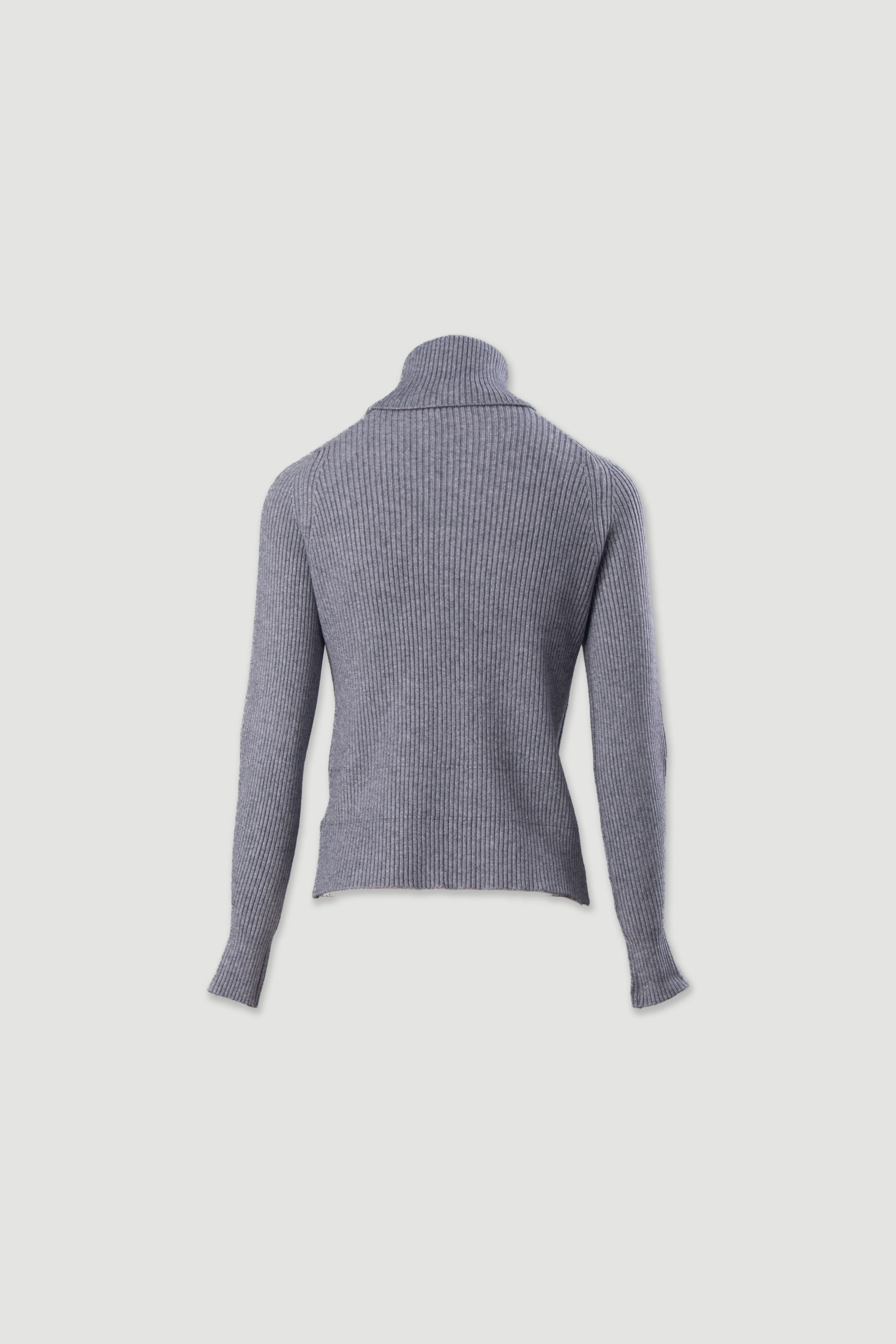 Ribbed knit sweater with high neck