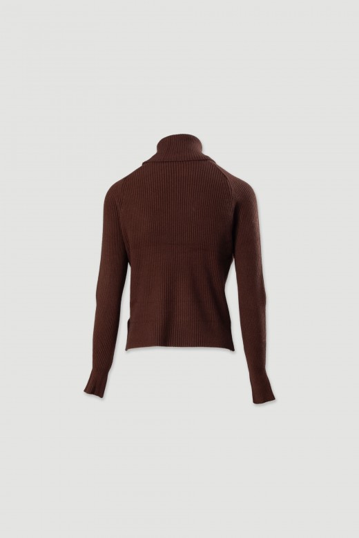 Ribbed knit sweater with high neck Ribbed knit sweater with high neck