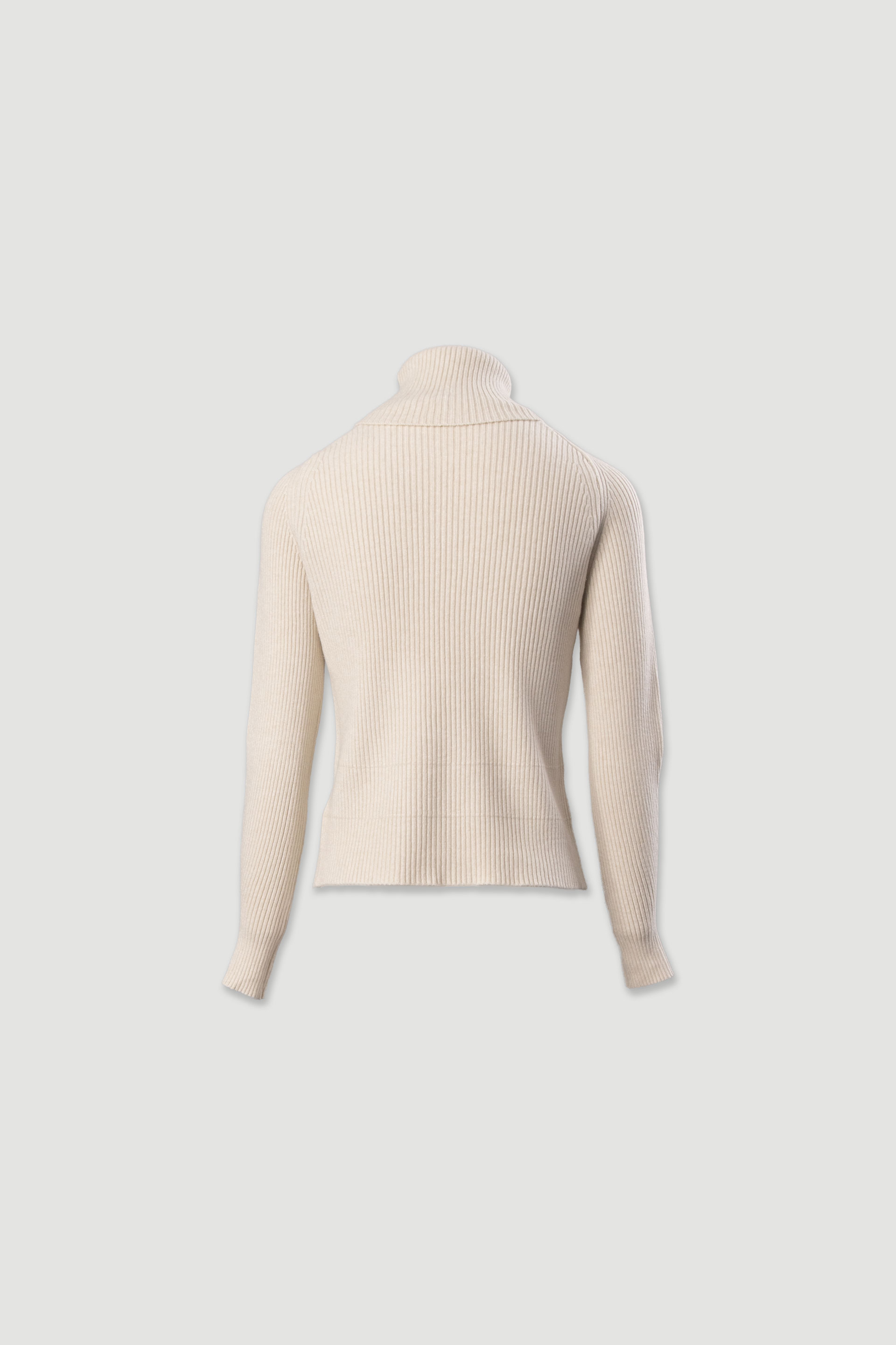 Ribbed knit sweater with high neck