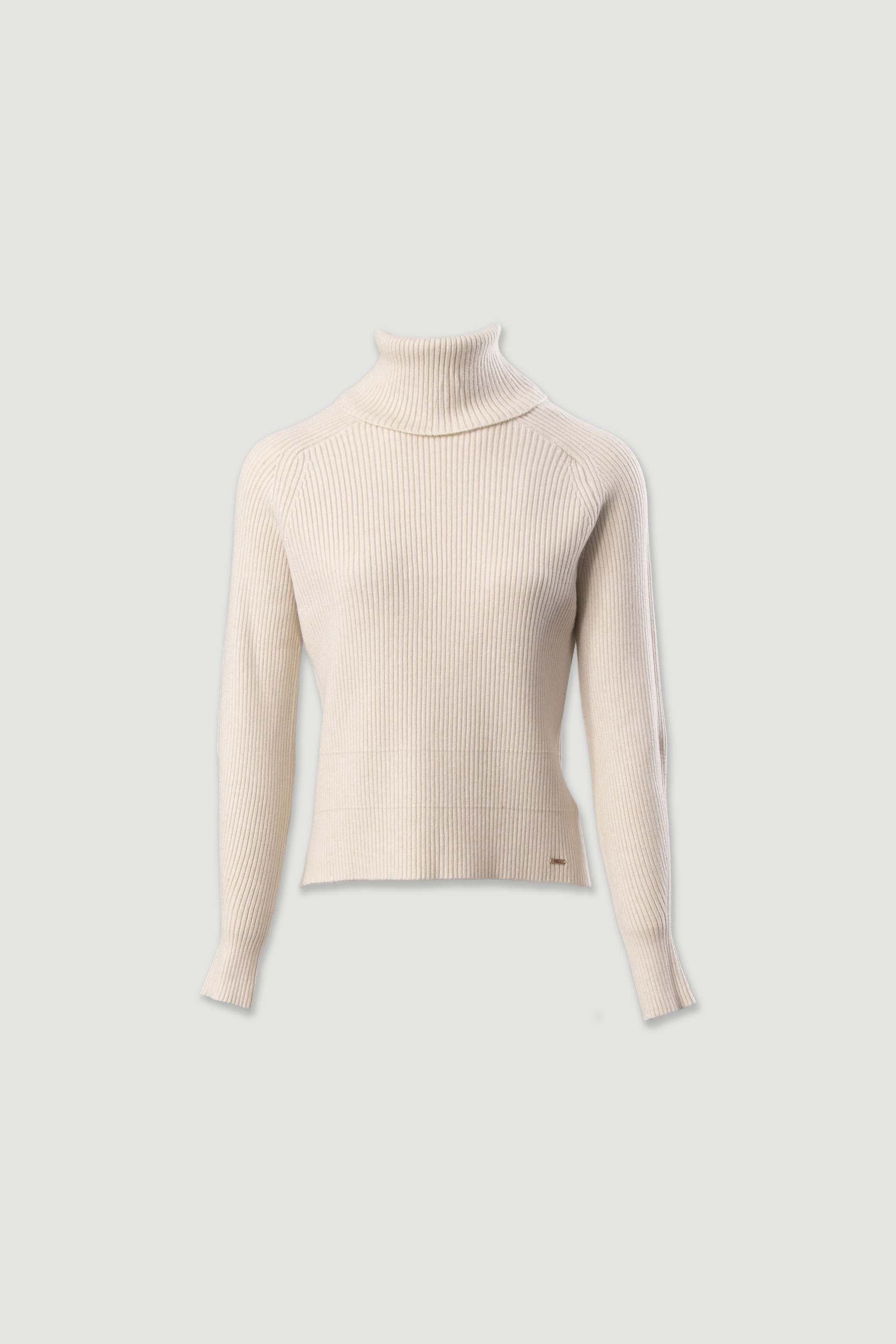 Ribbed knit sweater with high neck