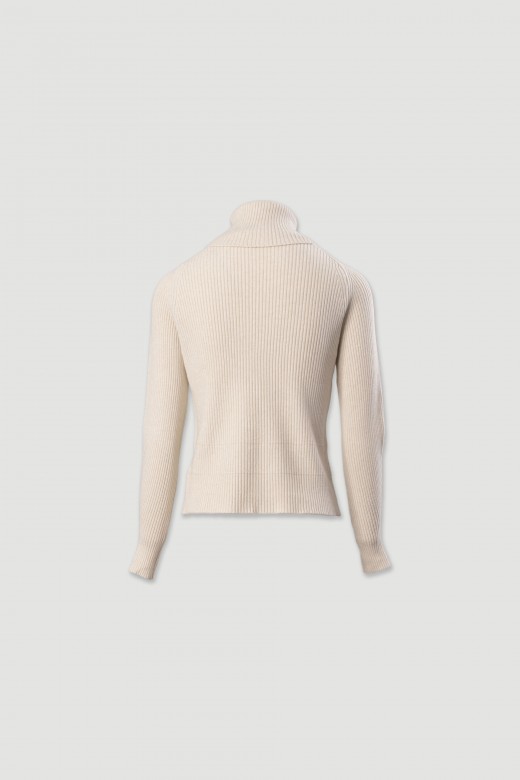 Ribbed knit sweater with high neck Ribbed knit sweater with high neck
