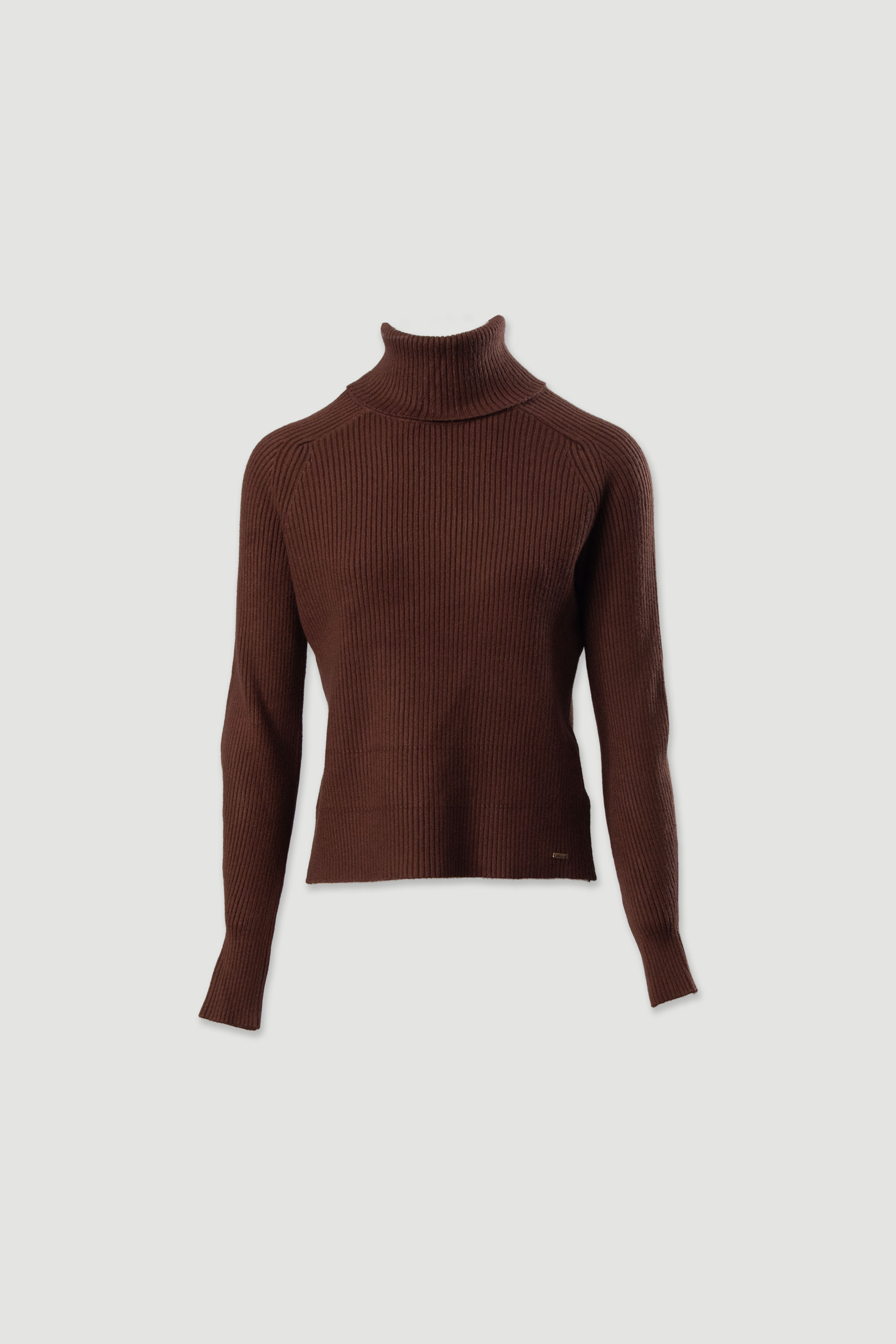 Ribbed knit sweater with high neck
