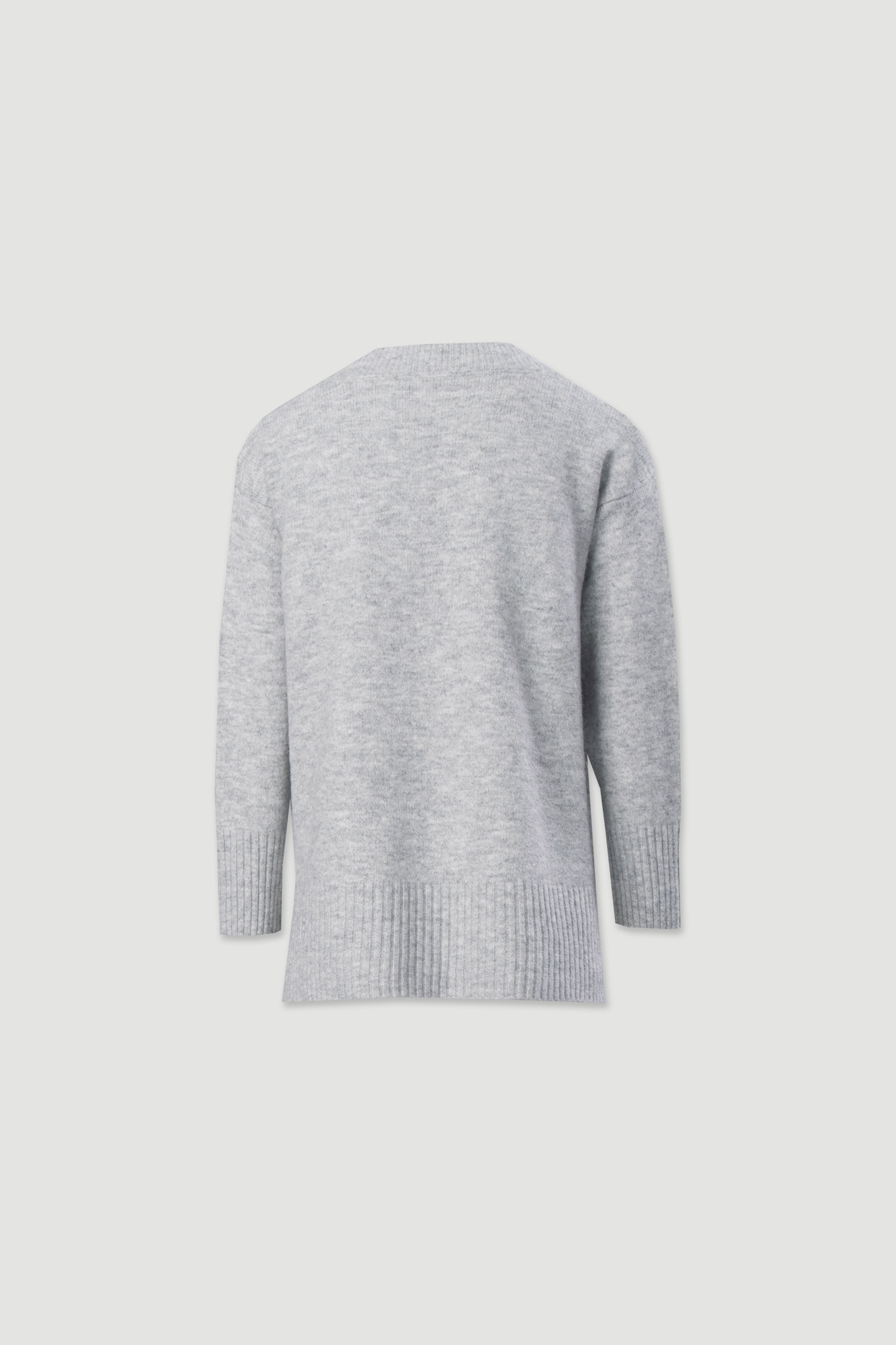 Knit sweater with v-neckline