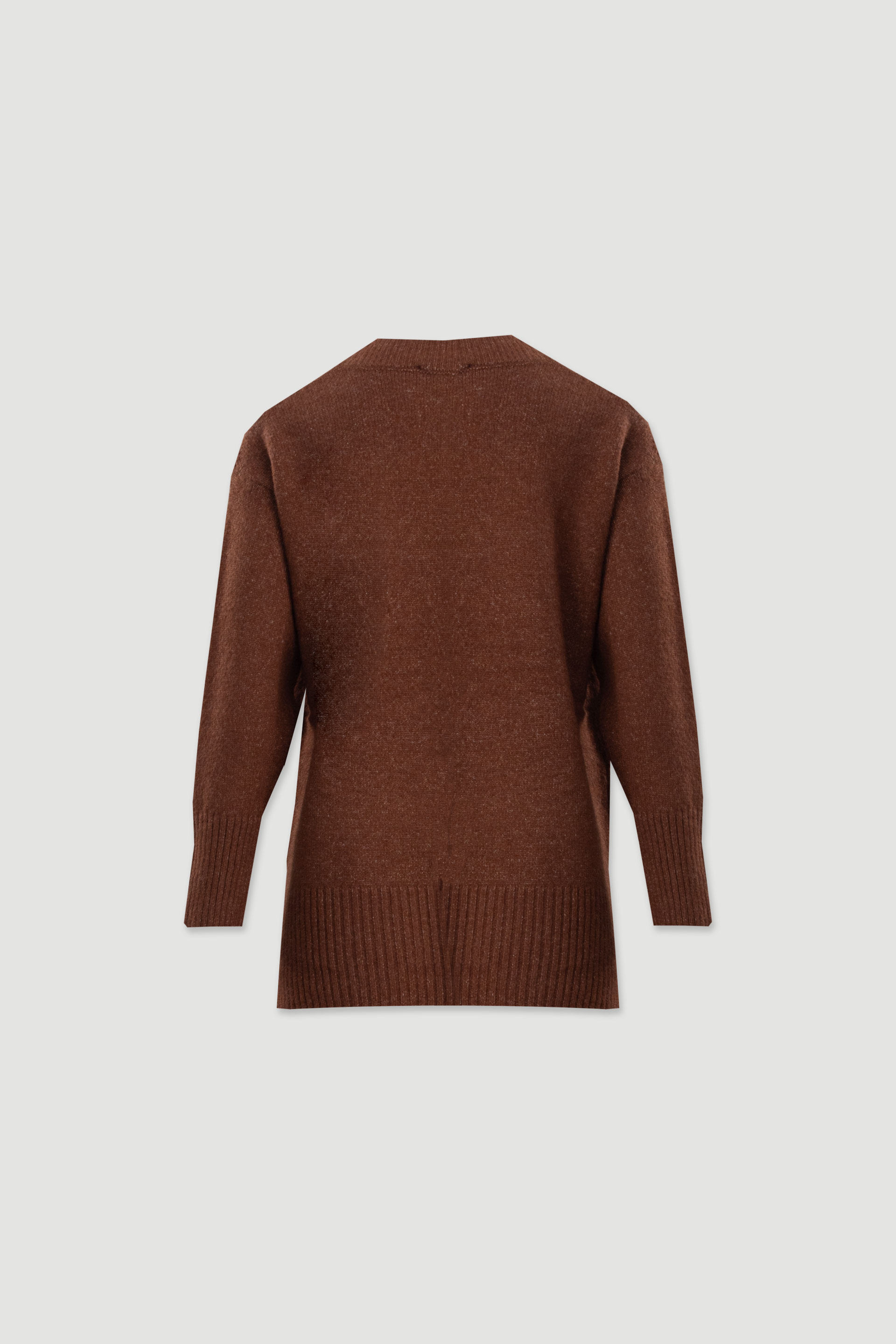 Knit sweater with v-neckline