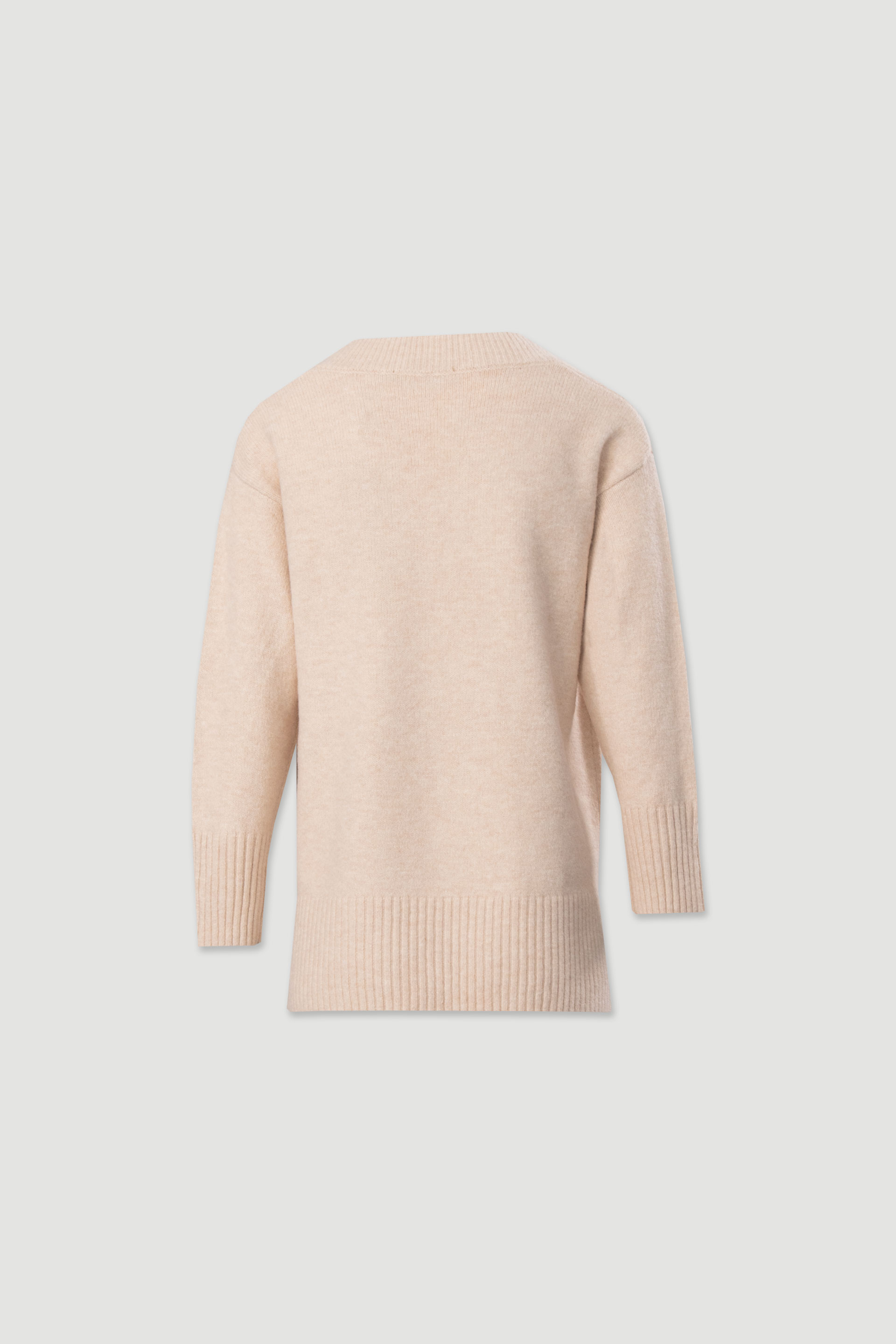Knit sweater with v-neckline