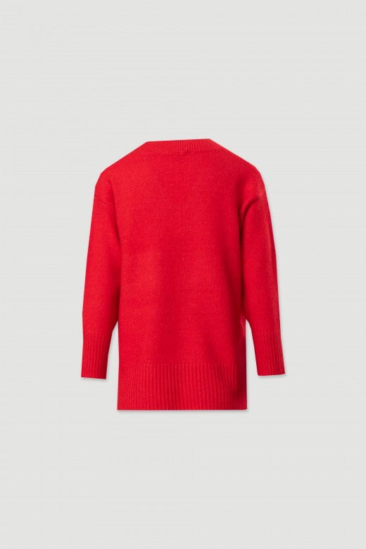 Knit sweater with v-neckline Knit sweater with v-neckline