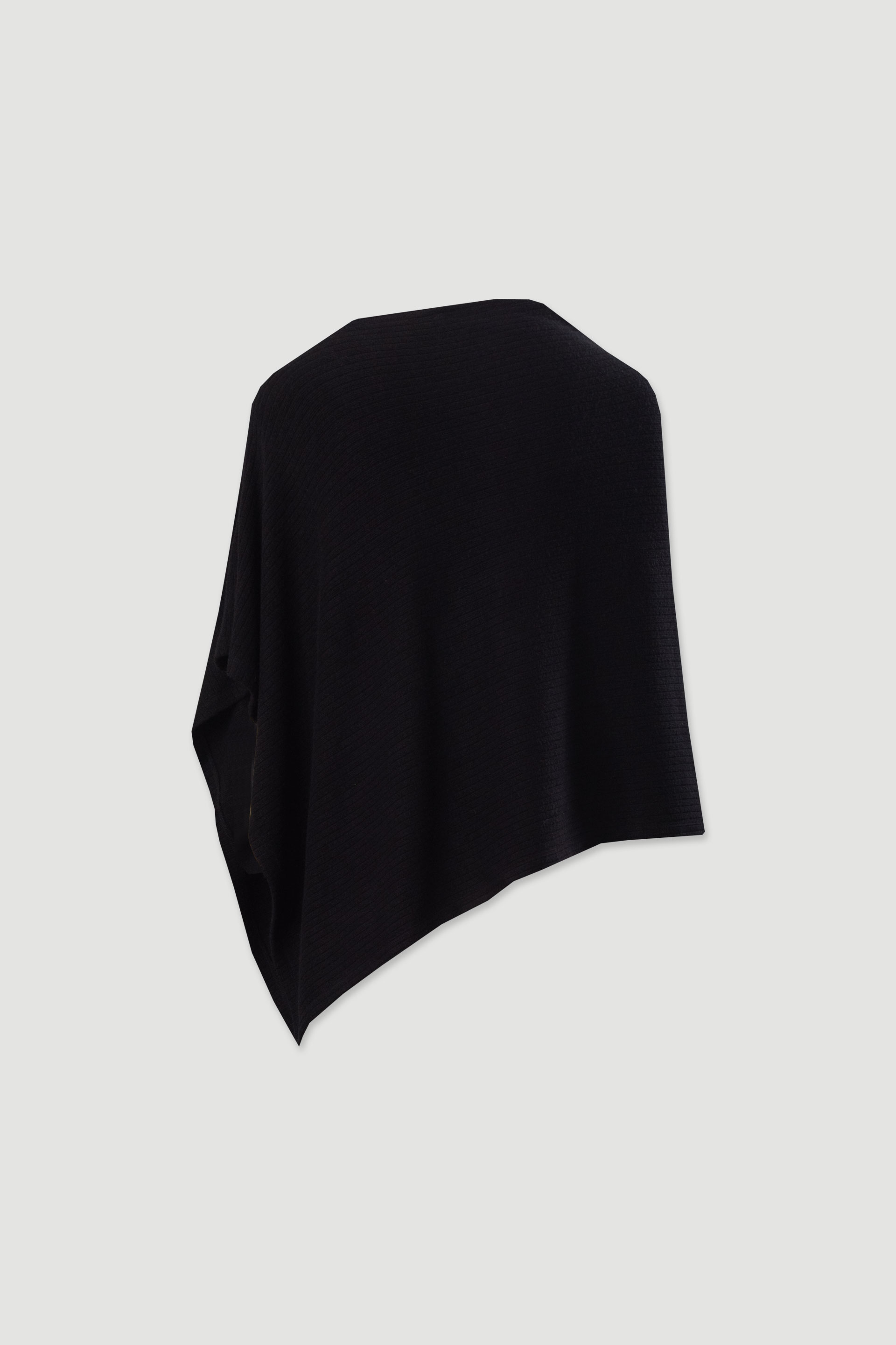 Asymmetric knit cape