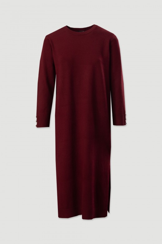Midi knit dress with side slits Midi knit dress with side slits