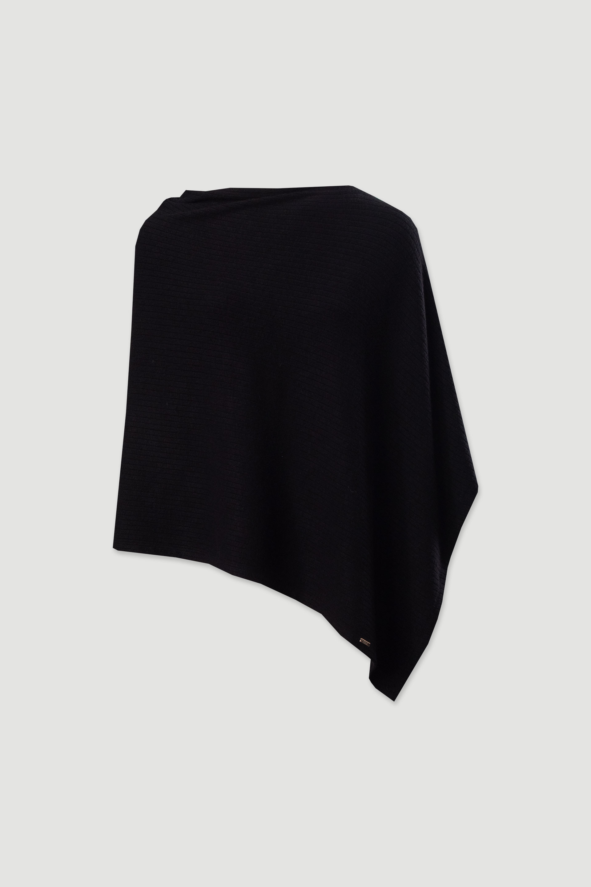 Asymmetric knit cape