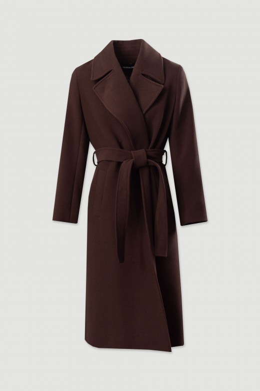 Long coat with belt