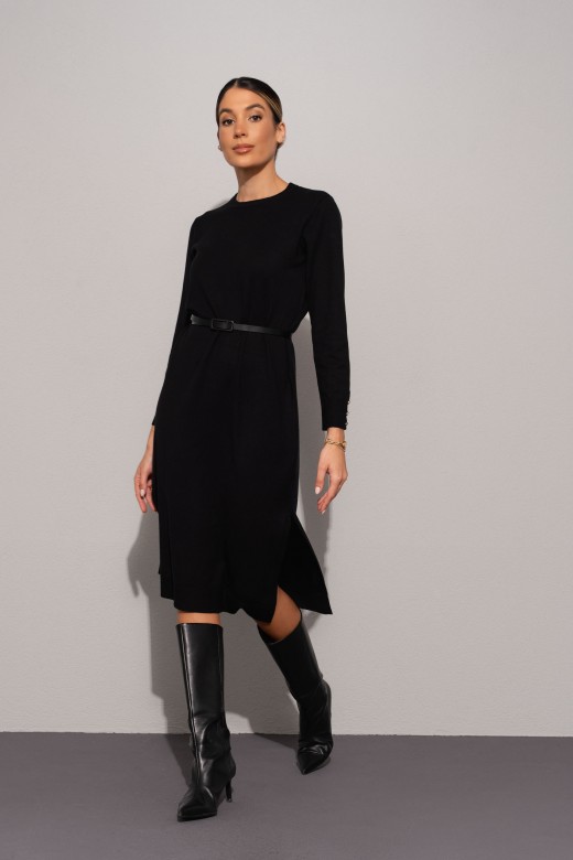 Midi knit dress with side slits Midi knit dress with side slits