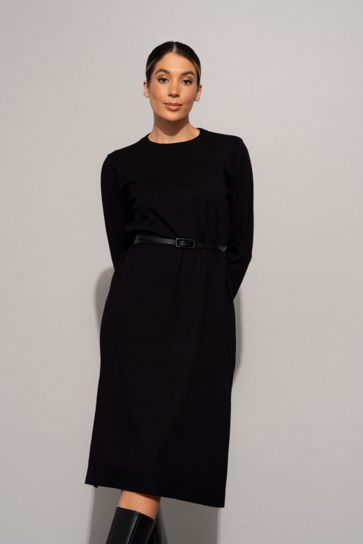 Midi knit dress with side slits Midi knit dress with side slits