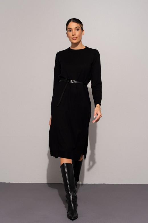 Midi knit dress with side slits Midi knit dress with side slits
