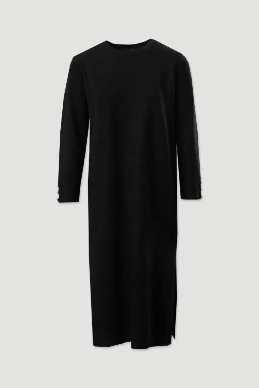 Midi knit dress with side slits Midi knit dress with side slits