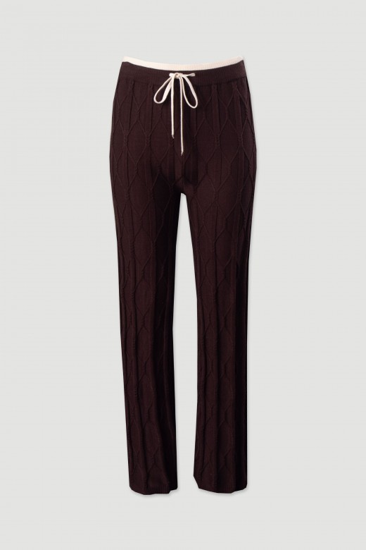 Textured knit polo and trousers set Textured knit polo and trousers set