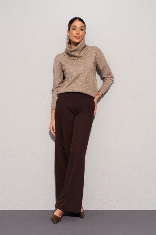 Knit sweater with structured turtleneck