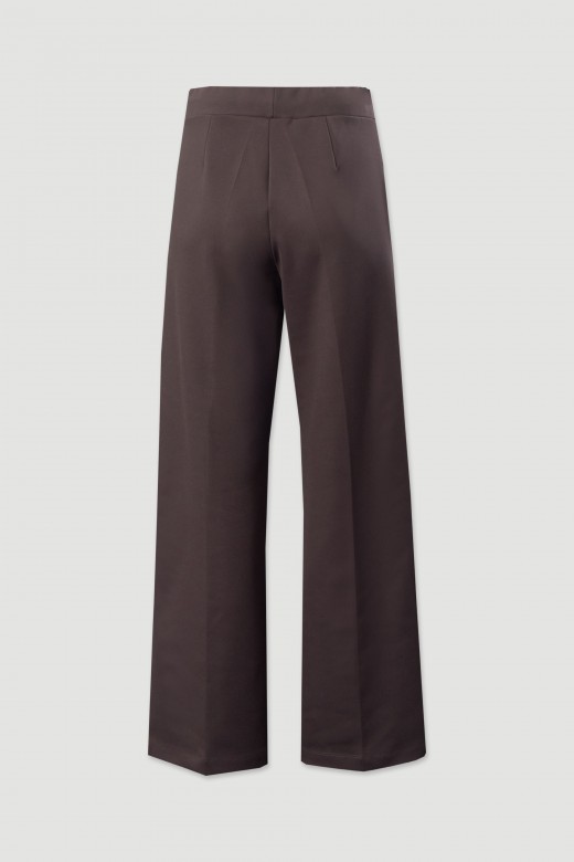 Calça wide leg com cordão ajustável Calça wide leg com cordão ajustável