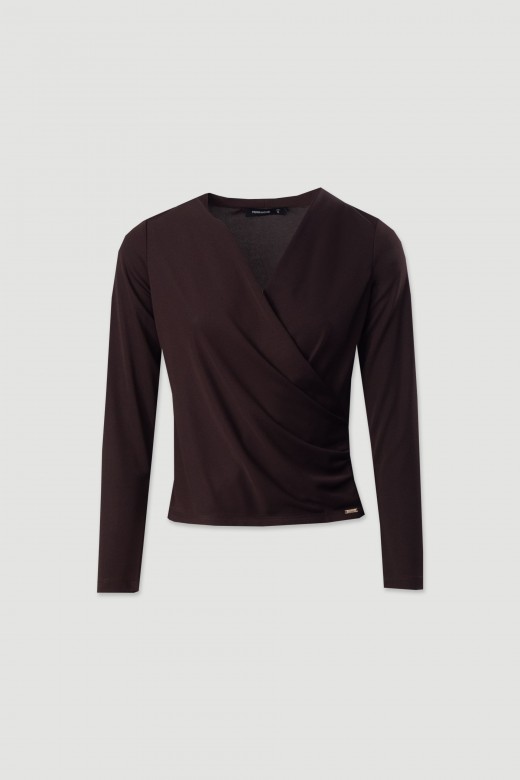 Pull en maille col cache-cœu Pull en maille col cache-cœu