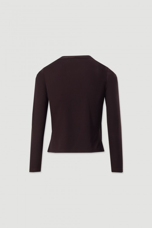 Camisola de malha decote cruzado Camisola de malha decote cruzado