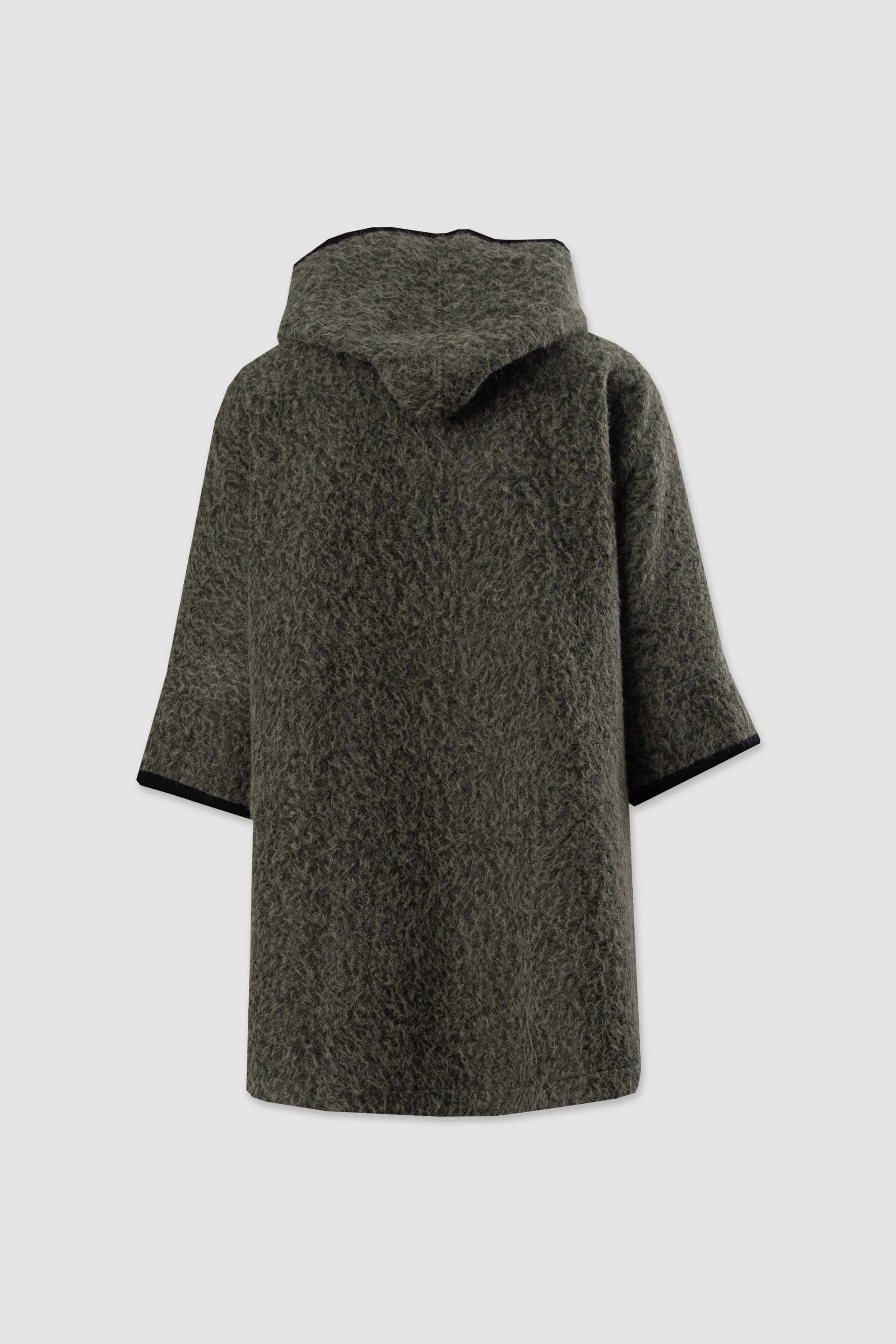 Manteau en maille bouclé avec capuche