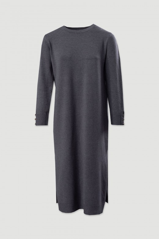 Midi knit dress with side slits Midi knit dress with side slits