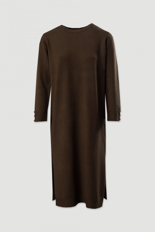 Midi knit dress with side slits Midi knit dress with side slits