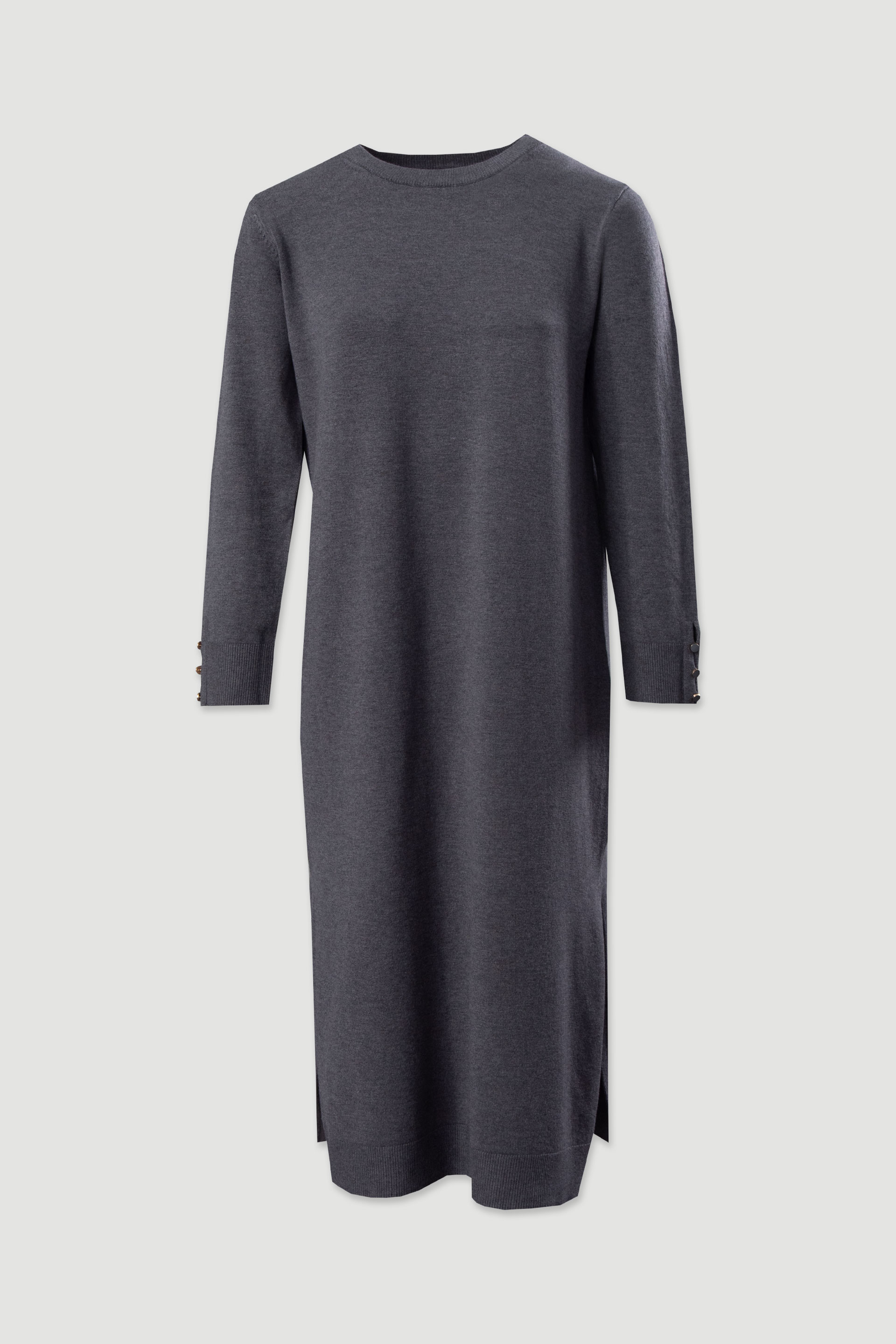 Midi knit dress with side slits