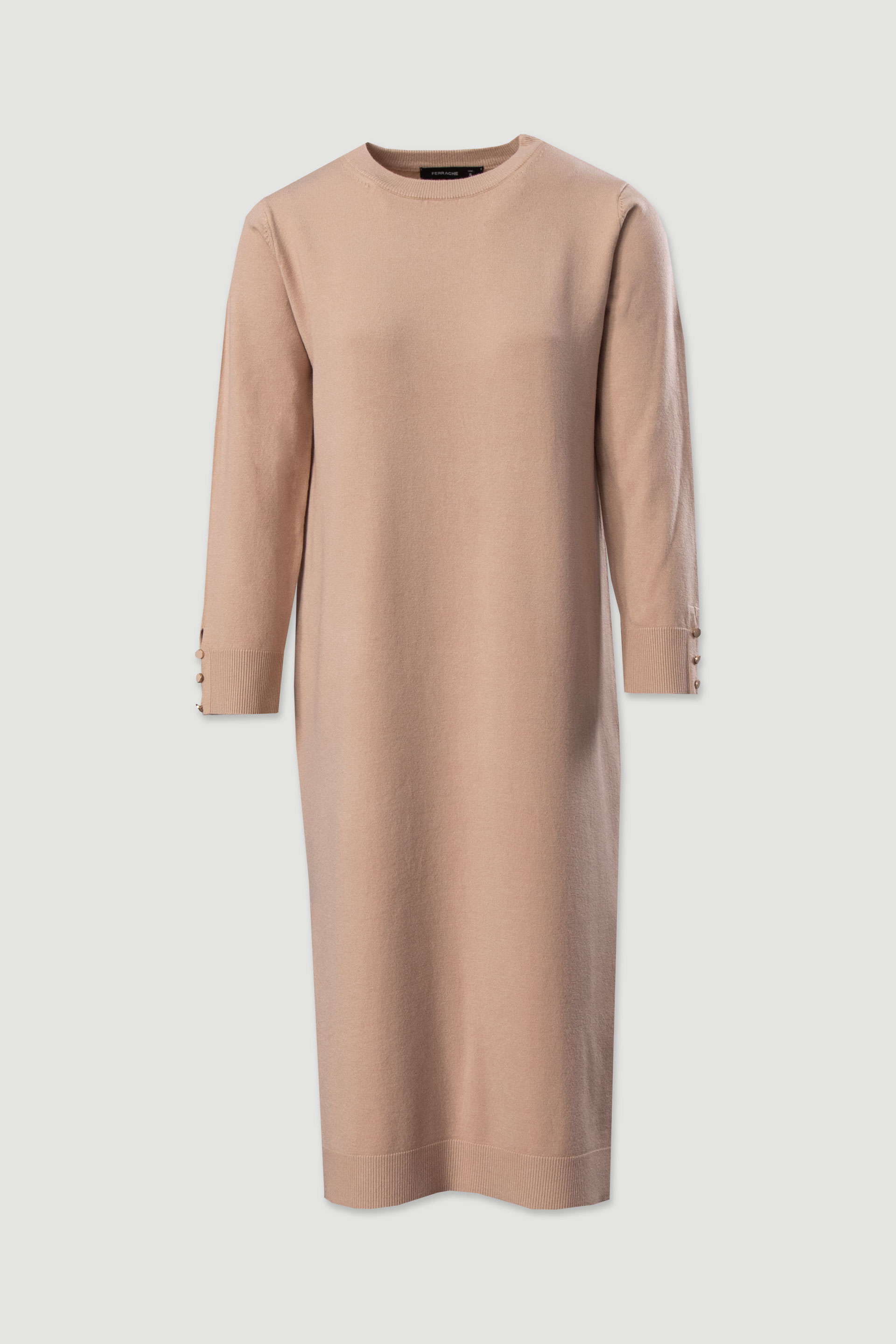 Midi knit dress with side slits