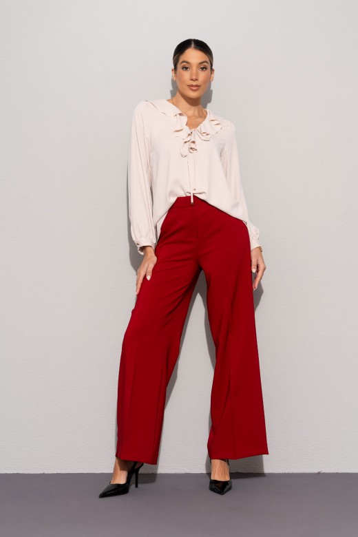 Pantaln clsico de pierna ancha