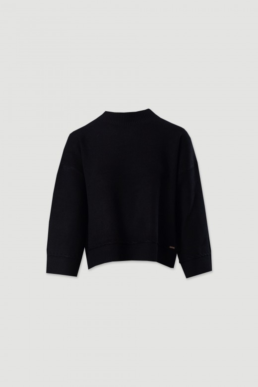 Knit sweater with 3/4 Knit sweater with 3/4