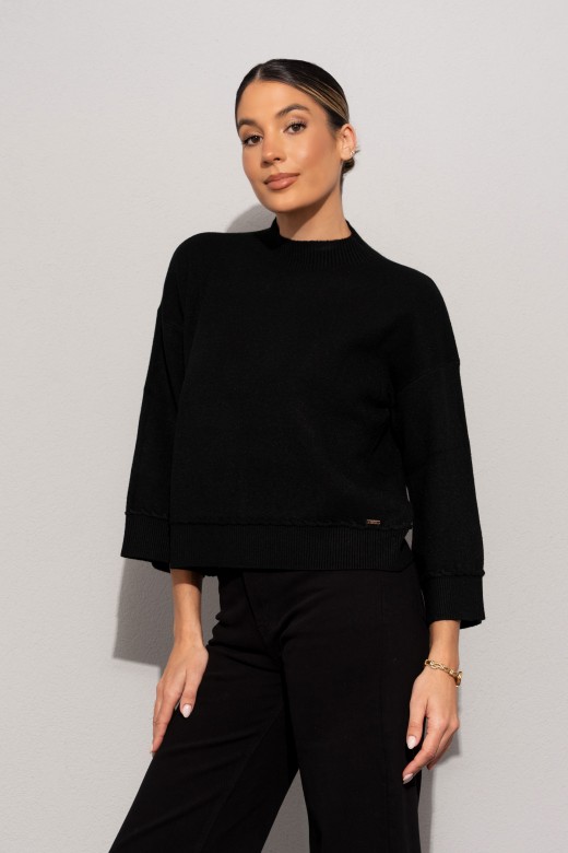 Knit sweater with 3/4 Knit sweater with 3/4