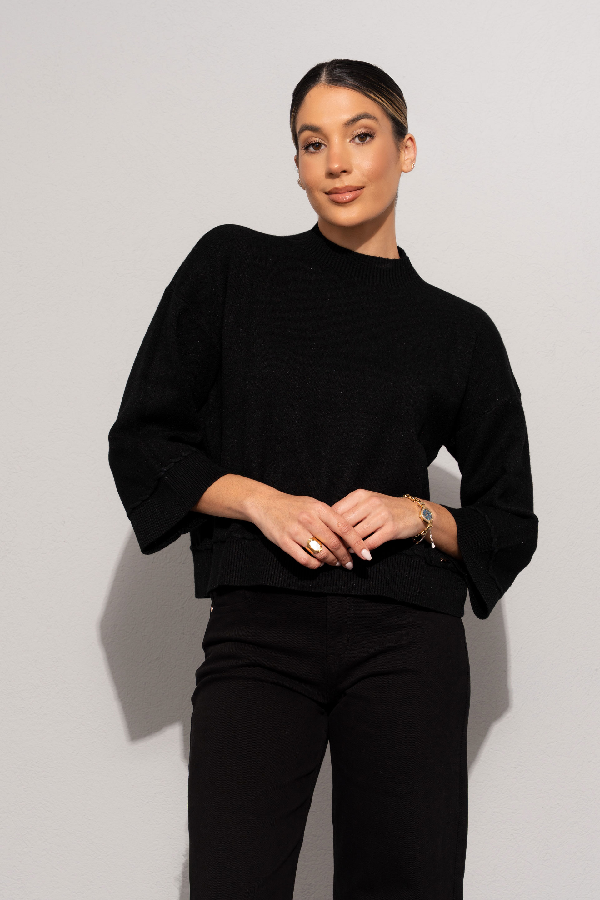 Jersey de punto con mangas 3/4