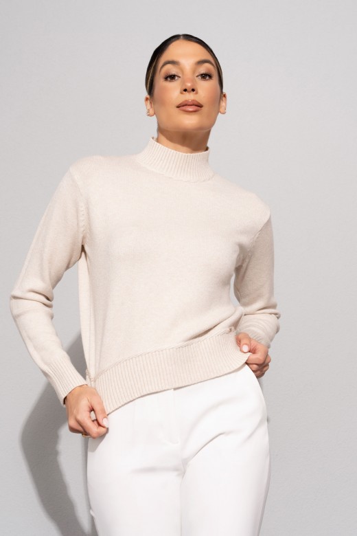 Ribbed high-neck knit sweater Ribbed high-neck knit sweater